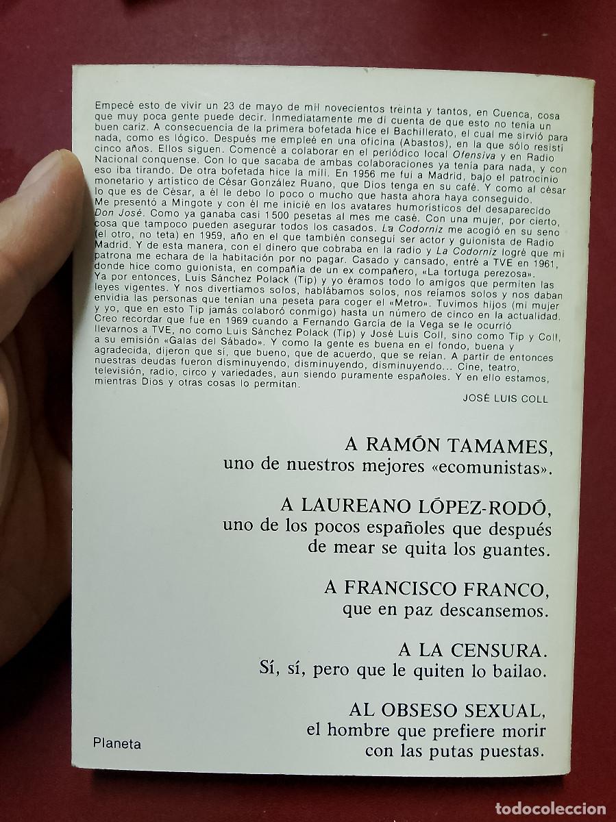 Libros: Jos&eacute; Luis Coll: Las dedicatorias de Coll (Editorial Planeta. 1979) - Foto 2