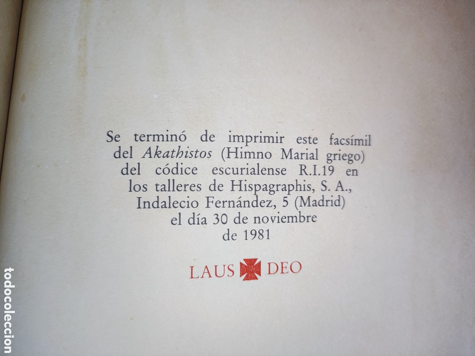 Libros: FACS&Iacute;MIL, EL HIMNO AKATHISTOS (HIMNO MARIAL GRIEGO), FACS&Iacute;MIL , Edit.Edilan, 1981 - Foto 19
