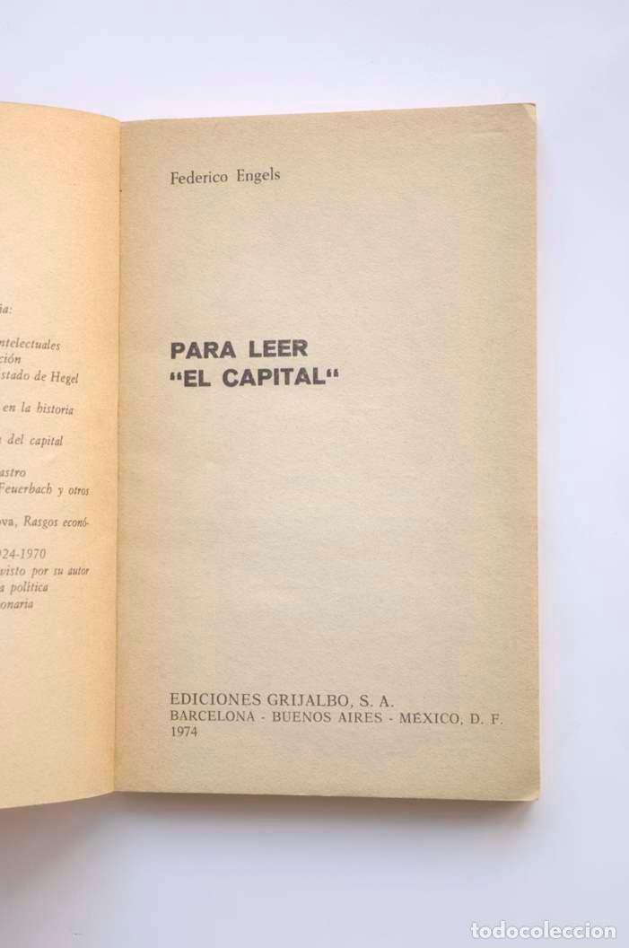 Libros: Para leer El Capital - ENGELS, Friedrich - Foto 2