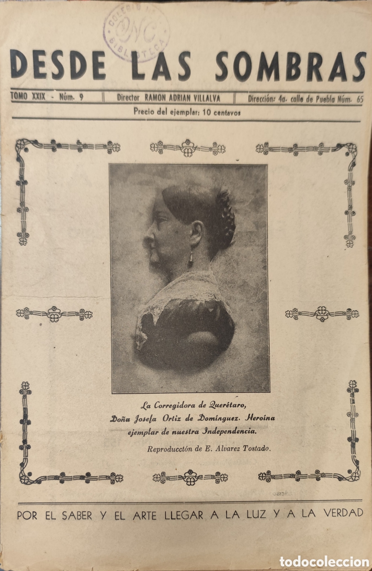 Libros: DESDE LAS SOMBRAS. Peri&oacute;dico mensual organo de la asociaci&oacute;n Ignacio Trigueros n&ordm; 9. A&ntilde;o 1951 - ADRI