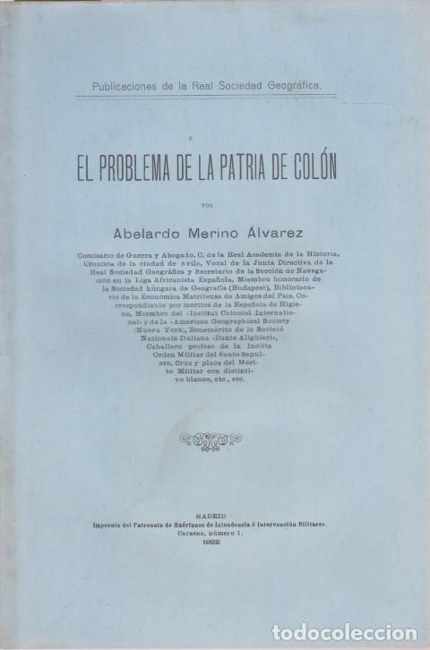 books: EL PROBLEMA DE LA PATRIA DE COL&Oacute;N - ABELARDO MERINO &Aacute;LVAREZ