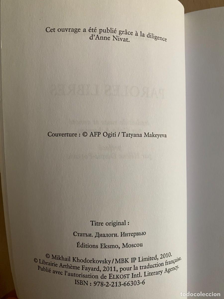 Libros: Khodorkovski, Paroles libres, Fayard - Foto 3