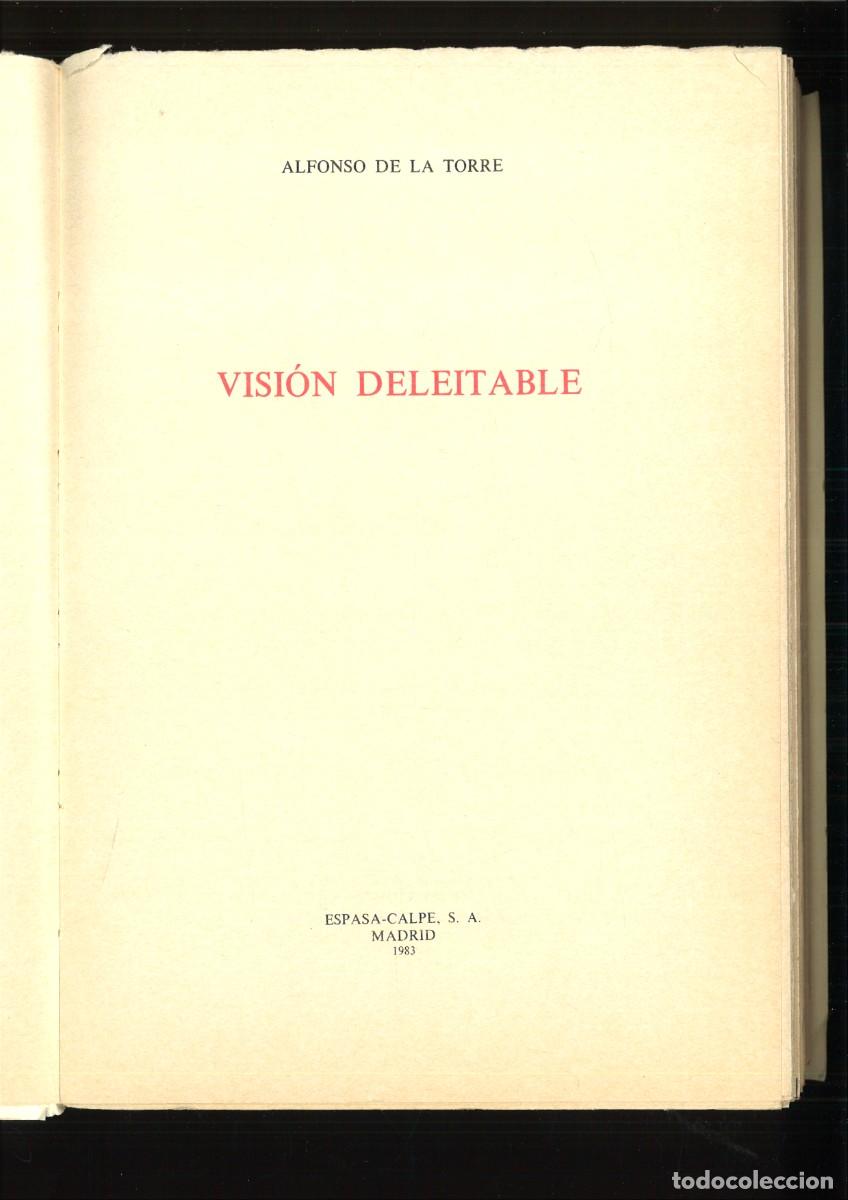 Libros: VISION DELEITABLE., Alfonso de la Torre - Foto 2