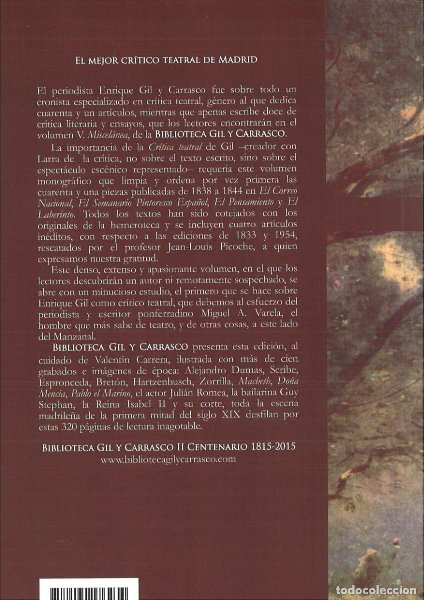Libros: CRITICA TEATRAL. Enrique Gil y Carrasco - Foto 2