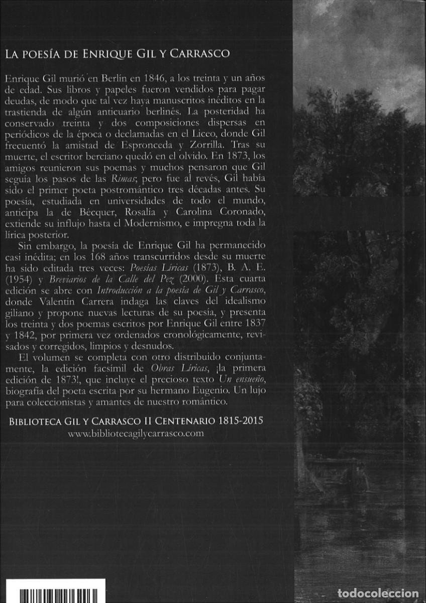 Libros: POESIA. Enrique gil y Carrasco - Foto 2