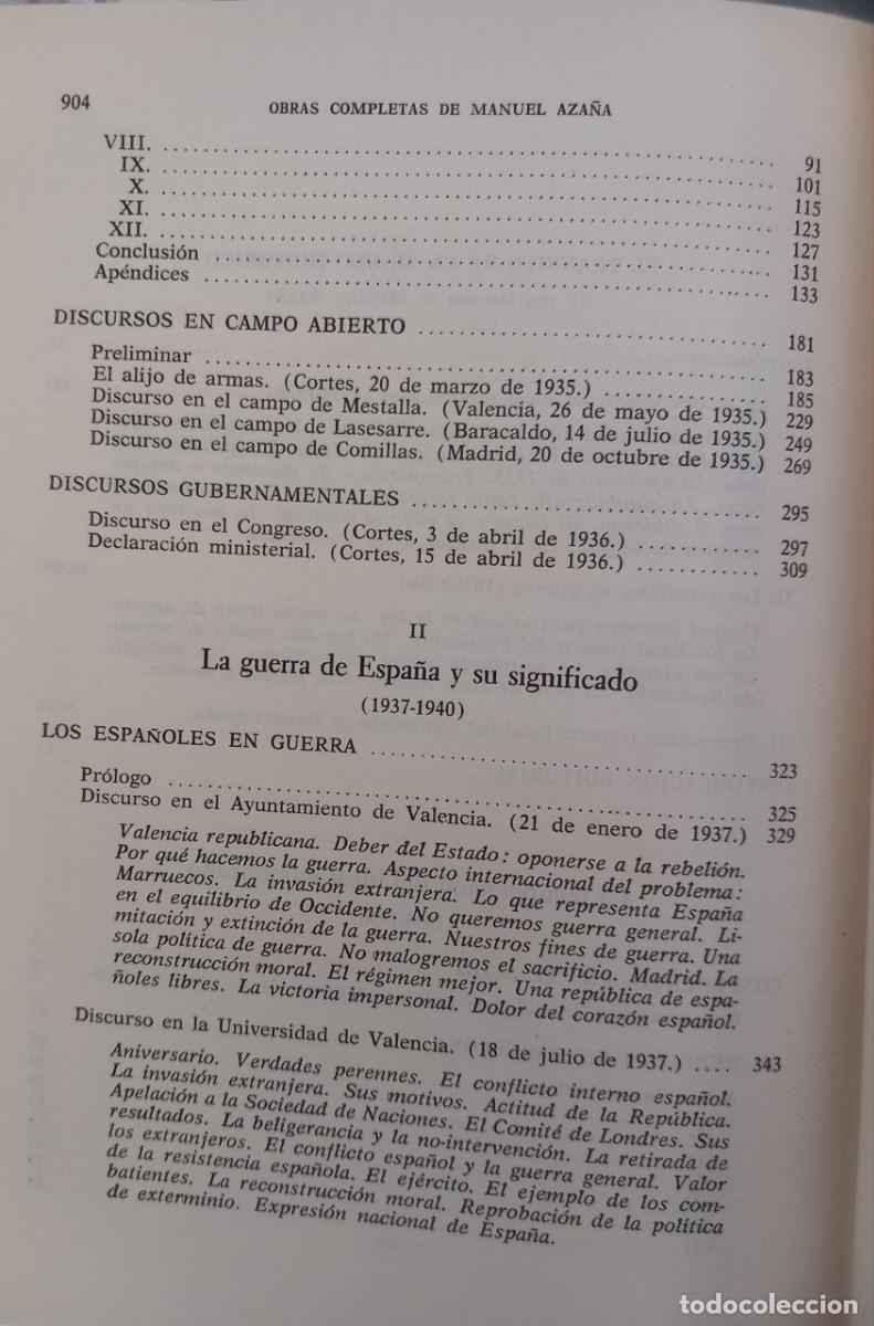 Libros: Obras completas III. - AZA&Ntilde;A, Manuel: - Foto 5