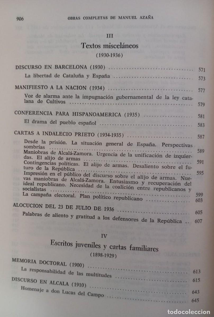 Libros: Obras completas III. - AZA&Ntilde;A, Manuel: - Foto 7