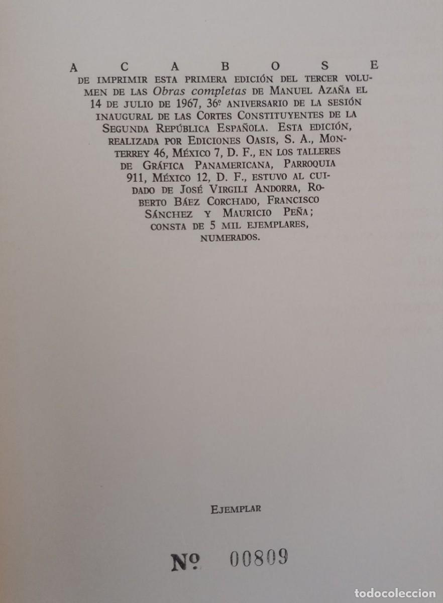 Libros: Obras completas III. - AZA&Ntilde;A, Manuel: - Foto 10