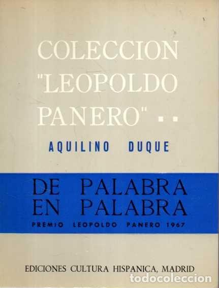 Libros: DE PALABRAS EN PALABRA. - DUQUE, Aquilino. - Foto 1