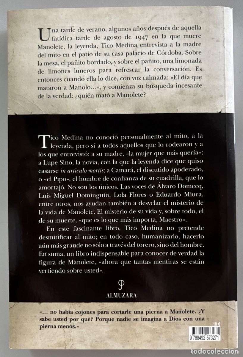 Libros: EL DIA QUE MATARON A MANOLETE - TICO MEDINA - Foto 2