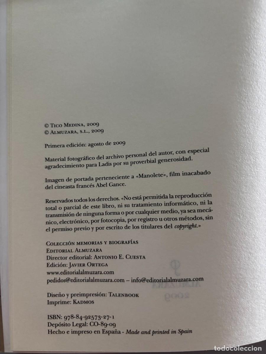 Libros: EL DIA QUE MATARON A MANOLETE - TICO MEDINA - Foto 3