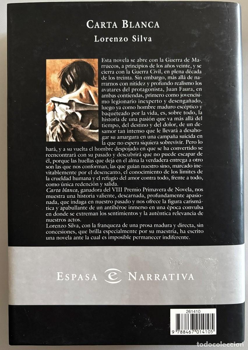 Libros: CARTA BLANCA - LORENZO SILVA - ESPASA - Foto 2