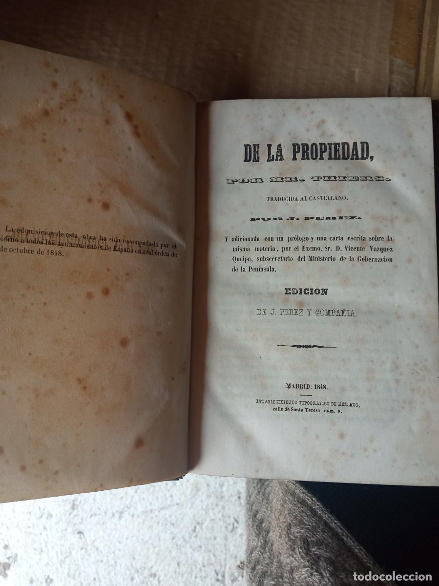 Libros: Adolphe Thiers - De la propiedad - Foto 2