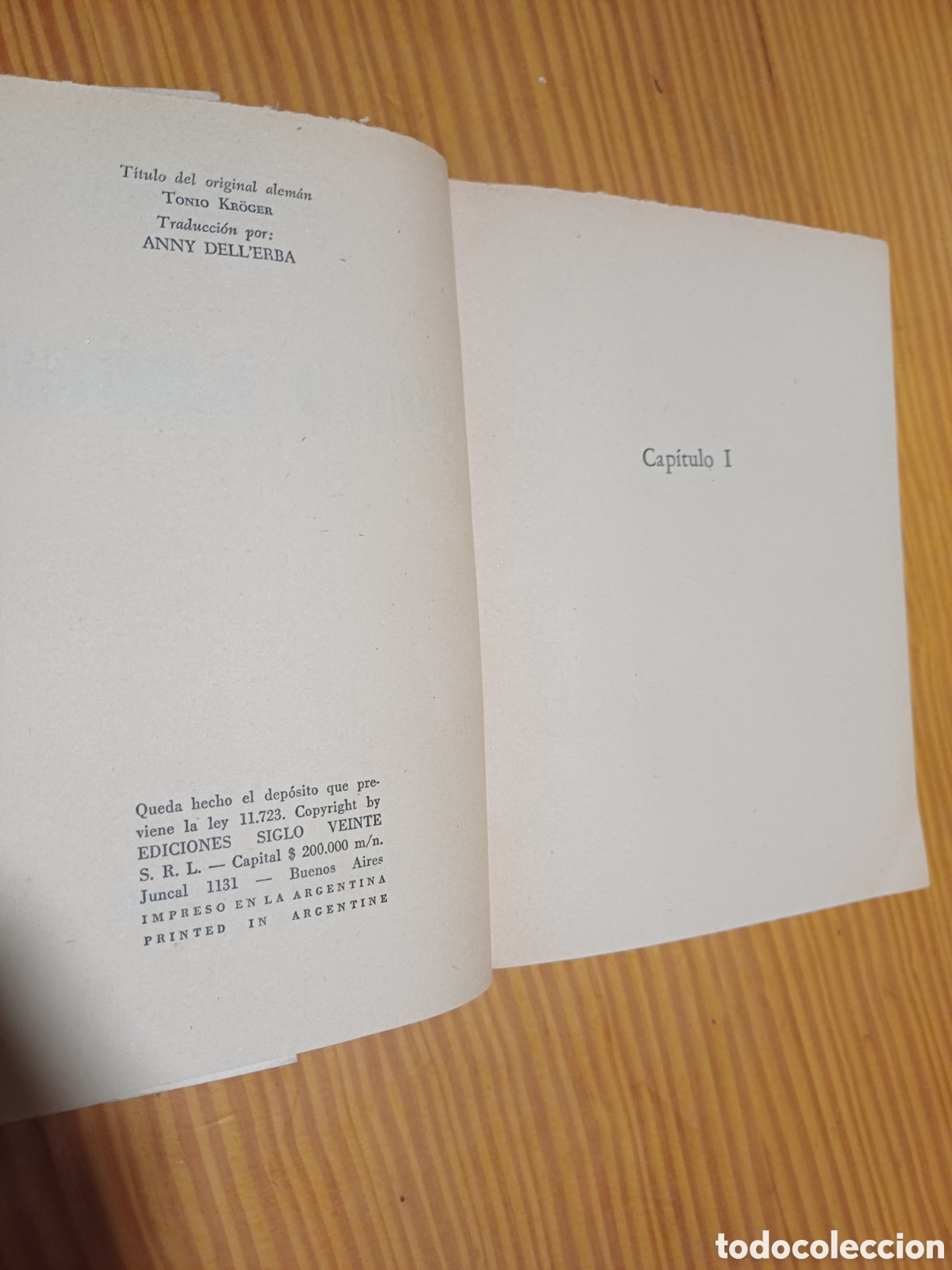 Libros: Tonio Kr&ouml;ger Thomas Mann Ediciones Siglo Veinte 1951 Buenos Aires - Foto 4