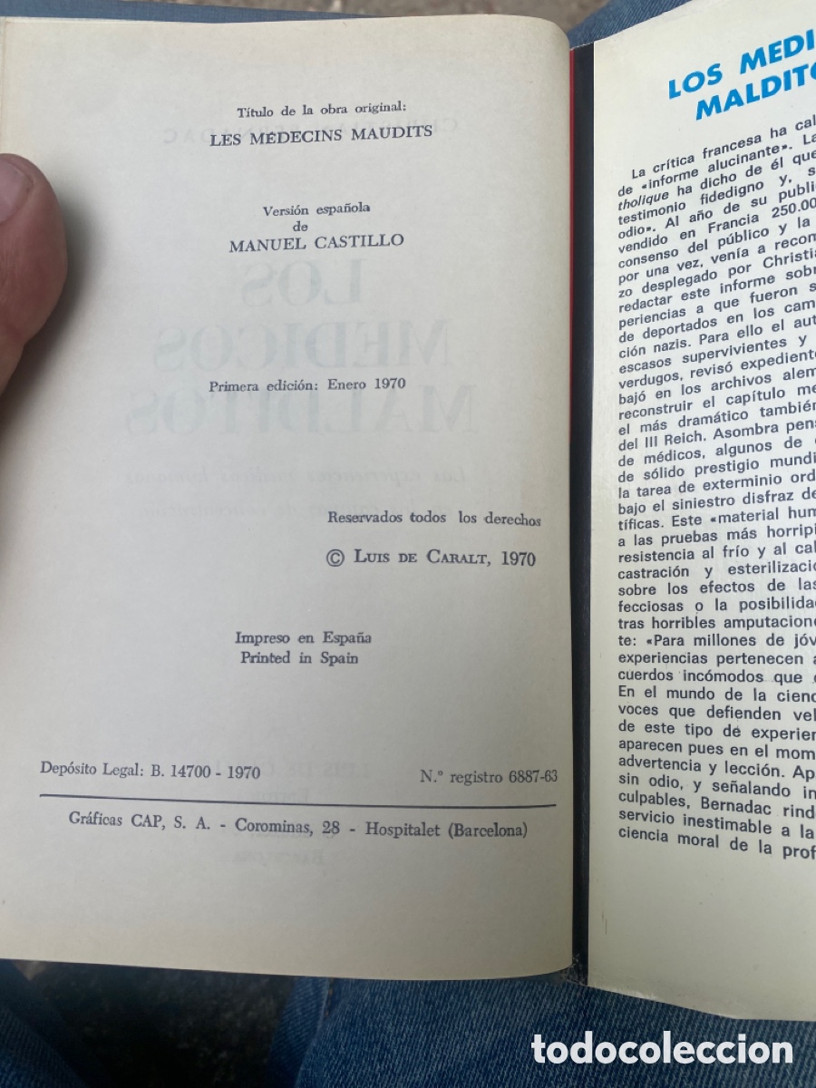 Libros: &rdquo;&rdquo;Los medicos malditos Christian Bernadac - Foto 3