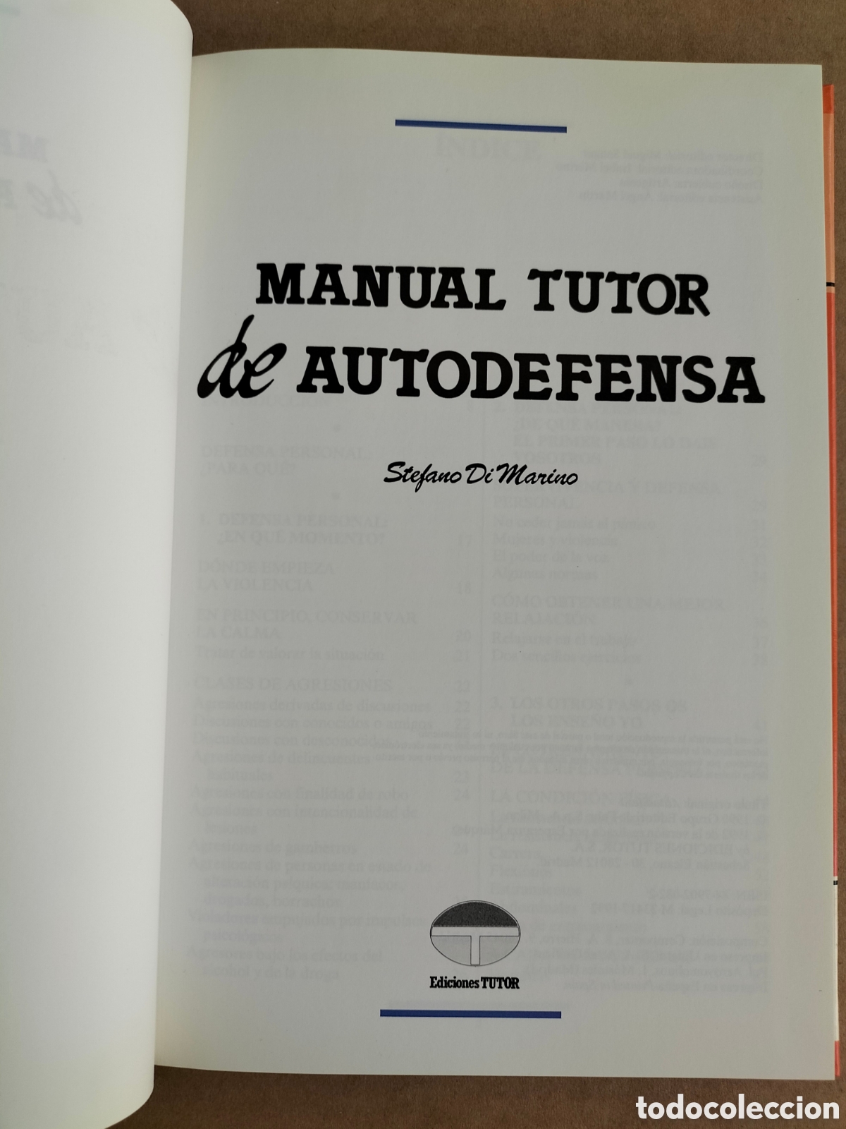 Libros: Manual tutor de autodefensa. Stefano Di Marino. Ediciones tutor. Libro - Foto 2