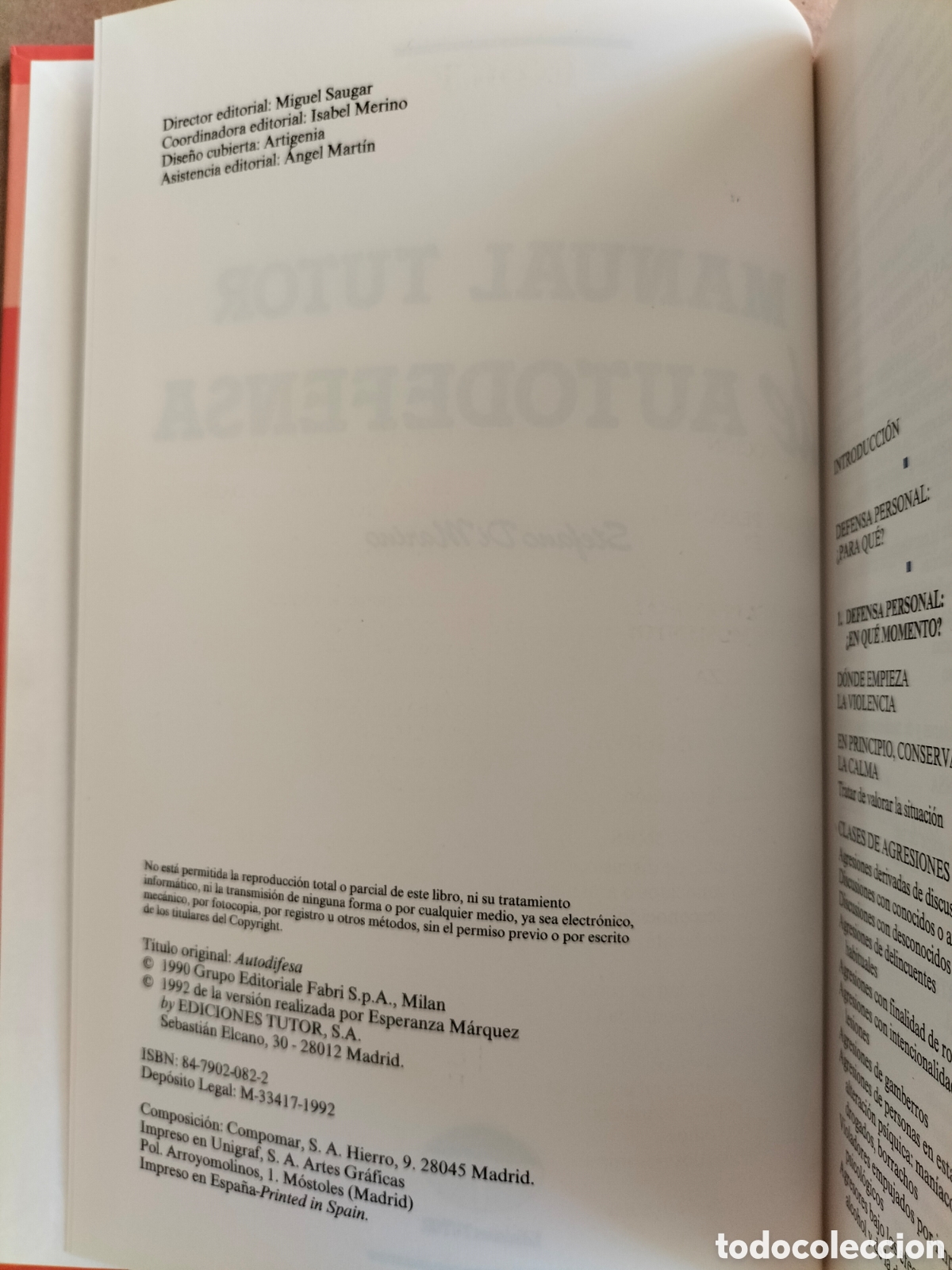 Libros: Manual tutor de autodefensa. Stefano Di Marino. Ediciones tutor. Libro - Foto 3