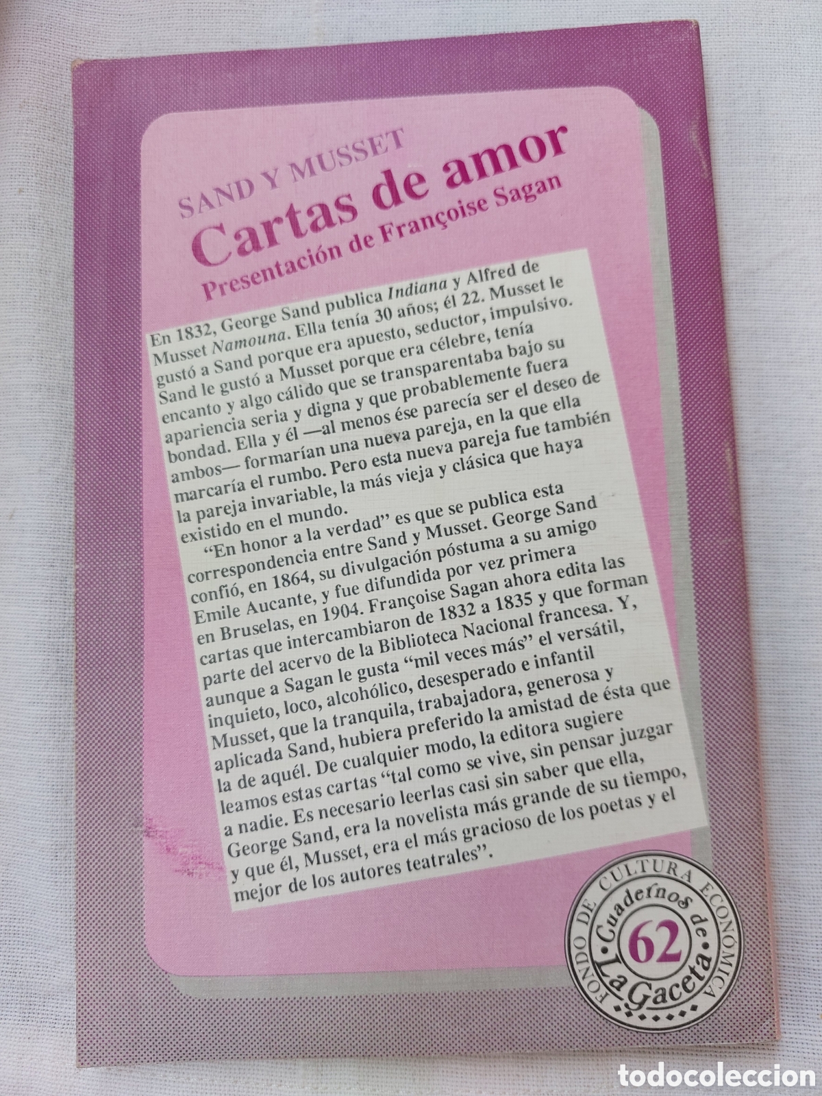 Libros: Cartas de amor, de Sand y Musset - Foto 3