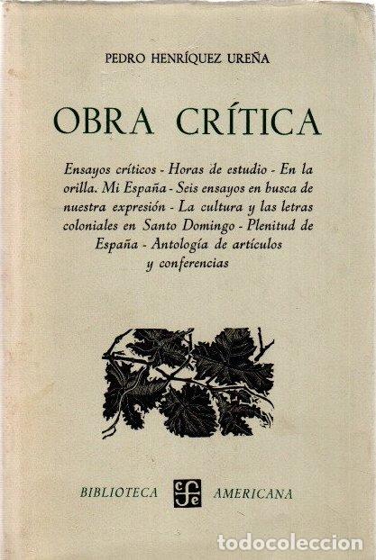 Libros: Obra cr&iacute;tica - Henr&iacute;quez Ure&ntilde;a, Pedro - Foto 1