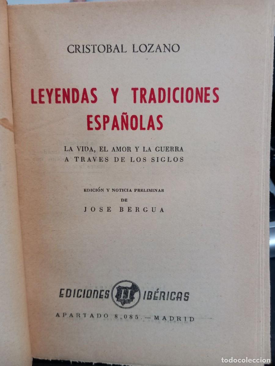 Libros: Leyendas y tradiciones espa&ntilde;olas. - LOZANO, Crist&oacute;bal: - Foto 4