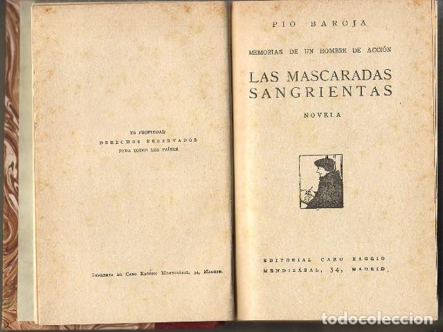 Libros: BAROJA, P&iacute;o.- - Las mascaradas sangrientas. Novela. - Foto 1