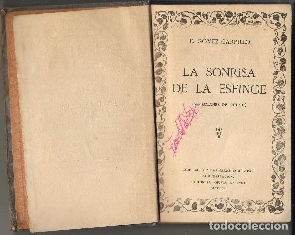 Libros: GOMEZ CARRILLO, E.- - La sonrisa de la esfinge. (Sensaciones de Egipto) - Foto 1
