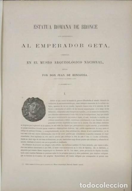 Libros: HINOJOSA, Juan de.- - Estatua romana de bronce que representa al Emperador Geta, conservada en el Mu