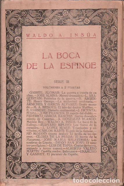 Libros: INSUA, Waldo A.- - La boca de la esfinge. Cubierta a color de Marco. - Foto 1