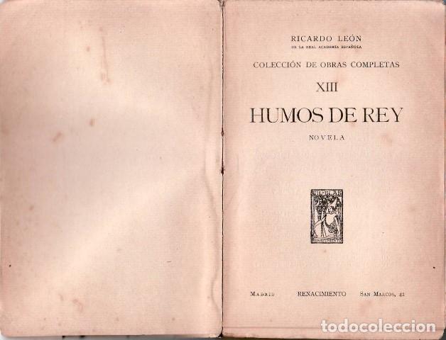 Libros: LEON, Ricardo.- - Humos de Rey. Novela. - Foto 1