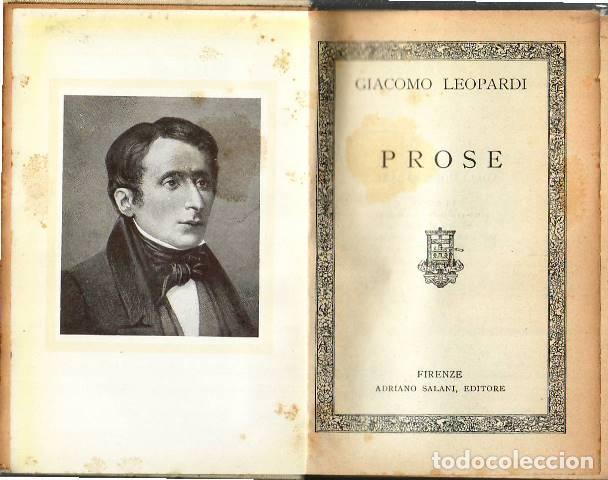 Libros: LEOPARDI, Giacomo.- - Prose. - Foto 1
