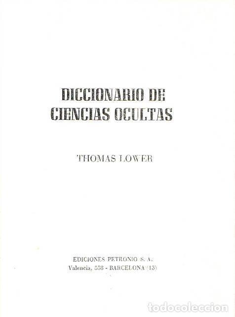 Libros: LOWER, Tomas.- - Diccionario de ciencias ocultas. - Foto 1