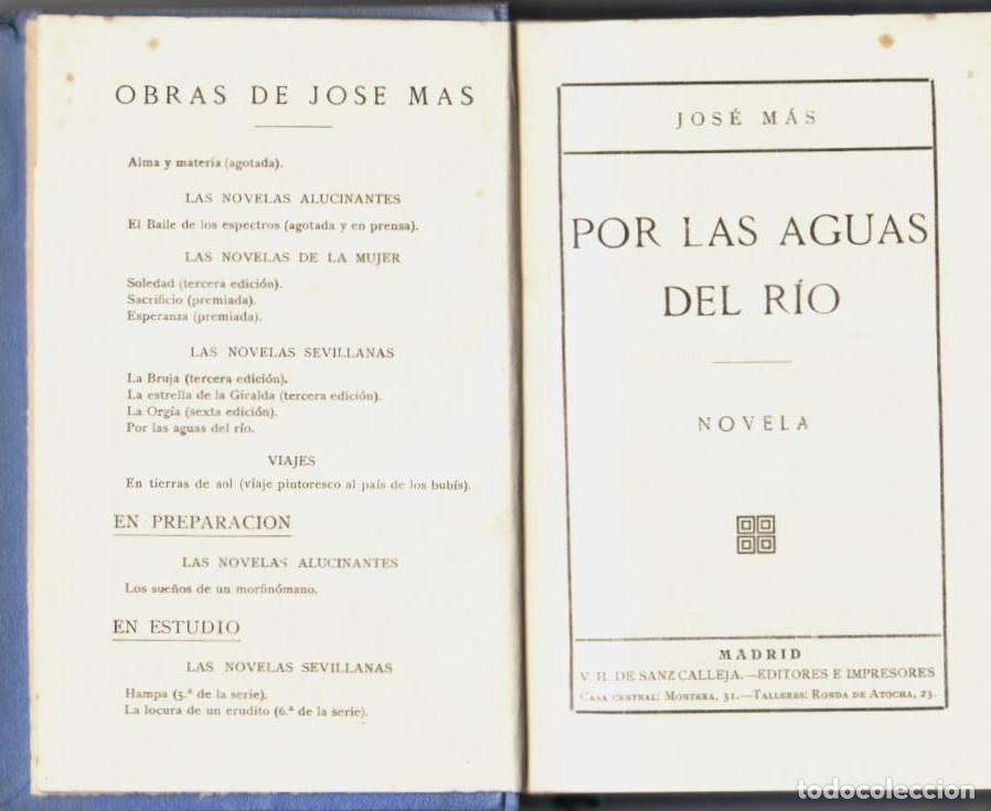 Libros: MAS, Jos&eacute;.- - Por las aguas del r&iacute;o. Novela. - Foto 1