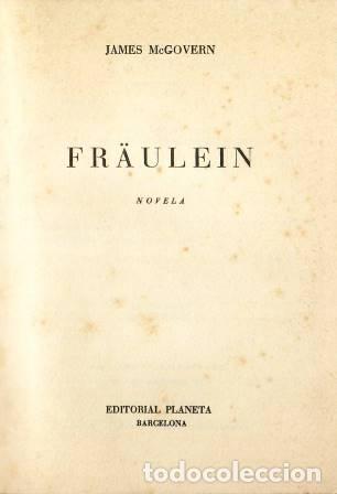 Libros: McGOVERN, James.- - Fr&auml;ulein. Novela. - Foto 1