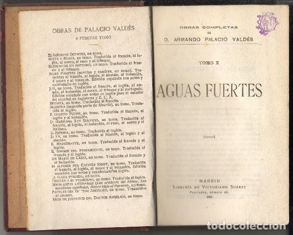 Libros: PALACIO VALDES, Armando.- - Aguas fuertes. - Foto 1