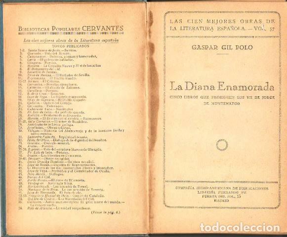 Livros em segunda m&atilde;o: POLO, Gaspar Gil.- - La Diana enamorada. Cinco libros que prosiguen los VII de Jorge Montemayor. Las