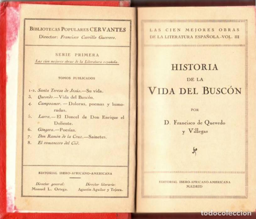 Libros: QUEVEDO Y VILLEGAS, Francisco.- - Historia de la vida del Busc&oacute;n. - Foto 1
