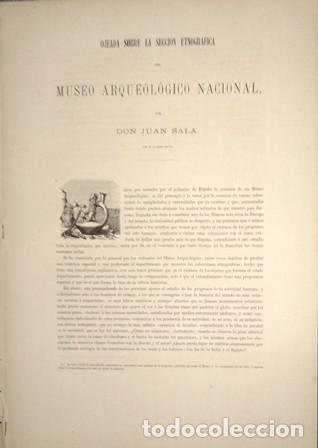 Libros: SALA, Juan.- - Ojeada sobre la secci&oacute;n etnogr&aacute;fica del Museo Arqueol&oacute;gico Nacional. (Separata del Mu