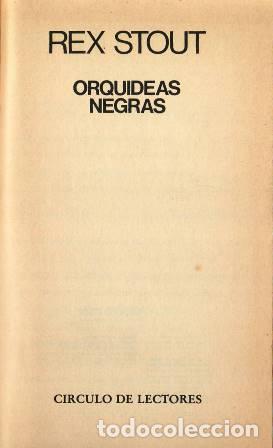 Libros: STOUT, Rex.- - Orqu&iacute;deas negras. Novela. - Foto 1