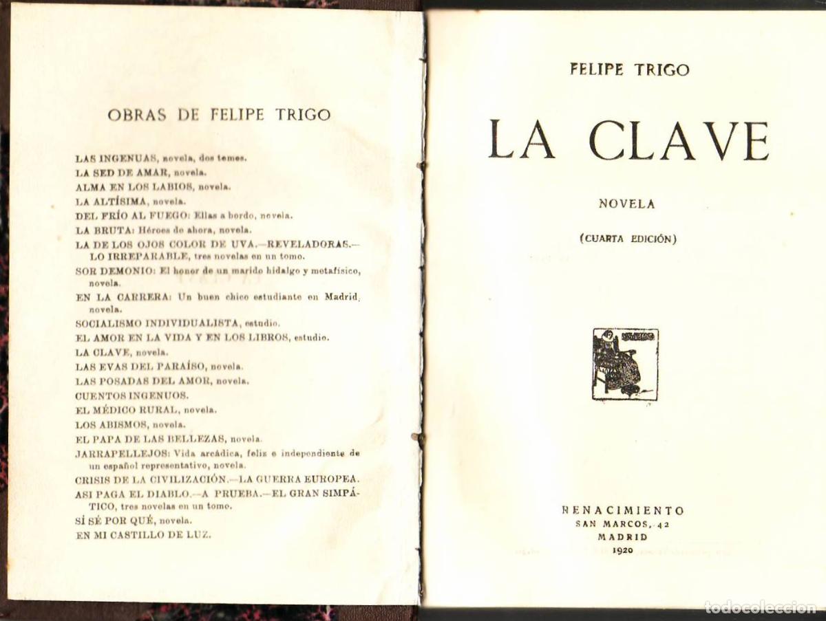 Libros: TRIGO, Felipe.- - La clave. Novela. - Foto 1
