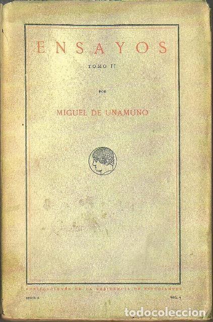 Libros: UNAMUNO, Miguel de.- - Ensayos, II. - Foto 1