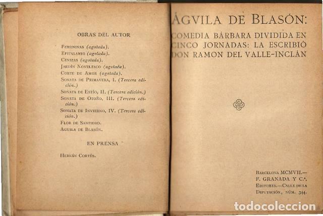 Libros: VALLE INCLAN, Ram&oacute;n del.- - Aguila de Blas&oacute;n. (Comedia b&aacute;rbara). - Foto 1