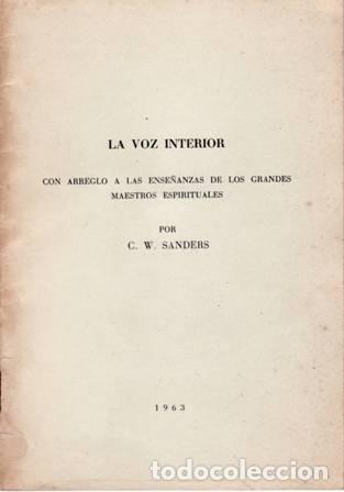Libros: SANDERS, C. W.- - La voz interior. - Foto 3