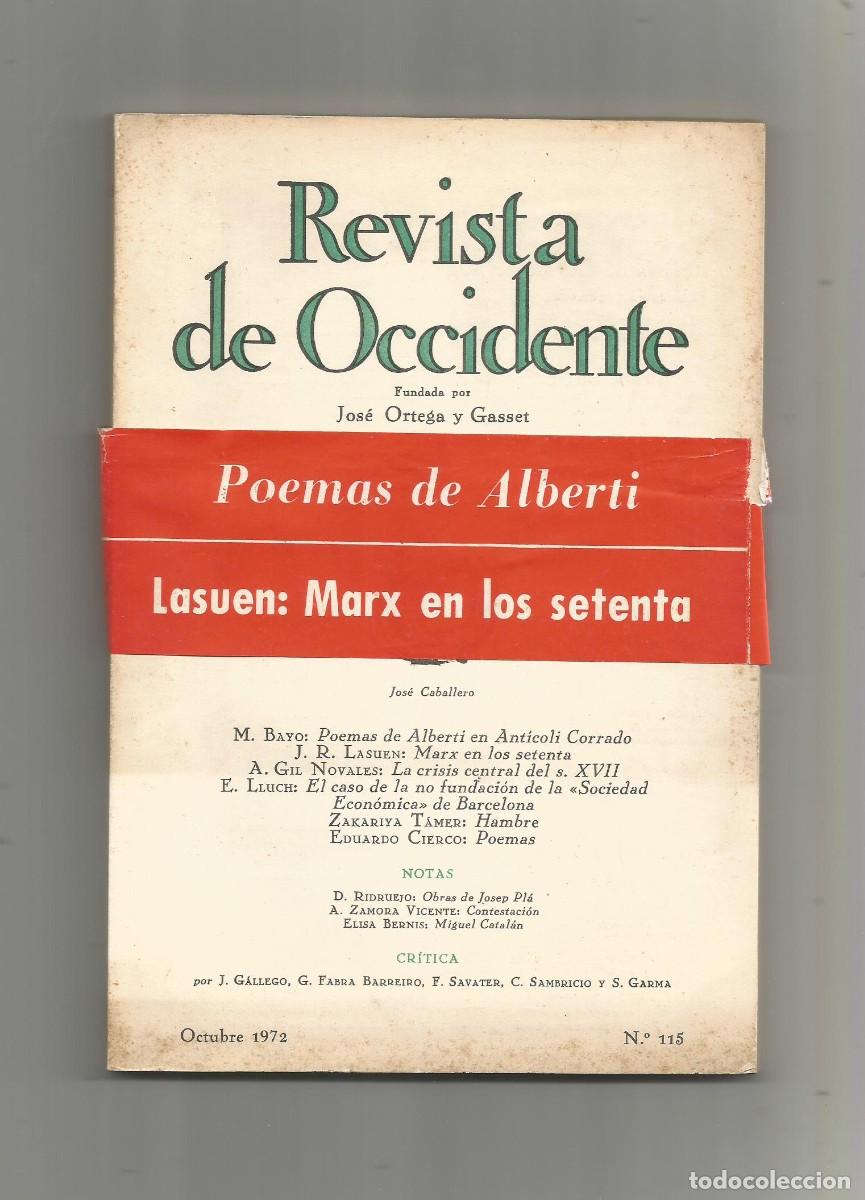 Libros: Revista de Occidente. N&ordm; 115. Octubre . - VV.AA: - Foto 1