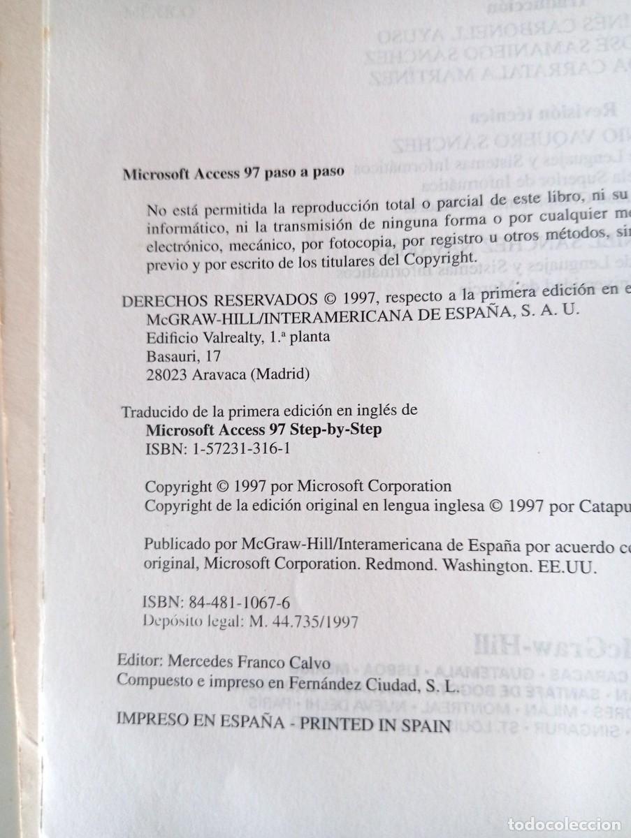 Libros: LIBRO MICROSOFT ACCESS 97 - Foto 3