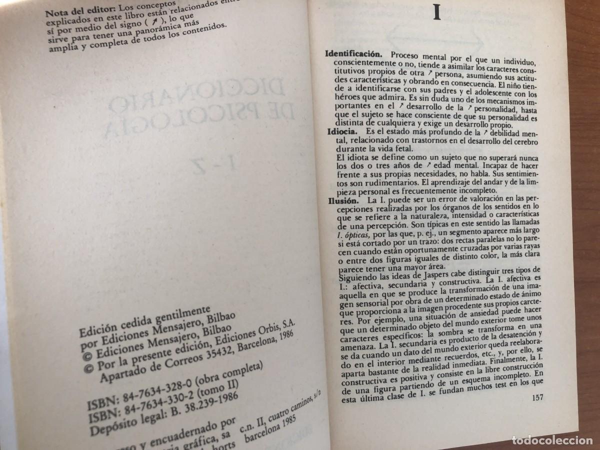 Libros: Libros diccionario de Psicolog&iacute;a - 1986 - Foto 2