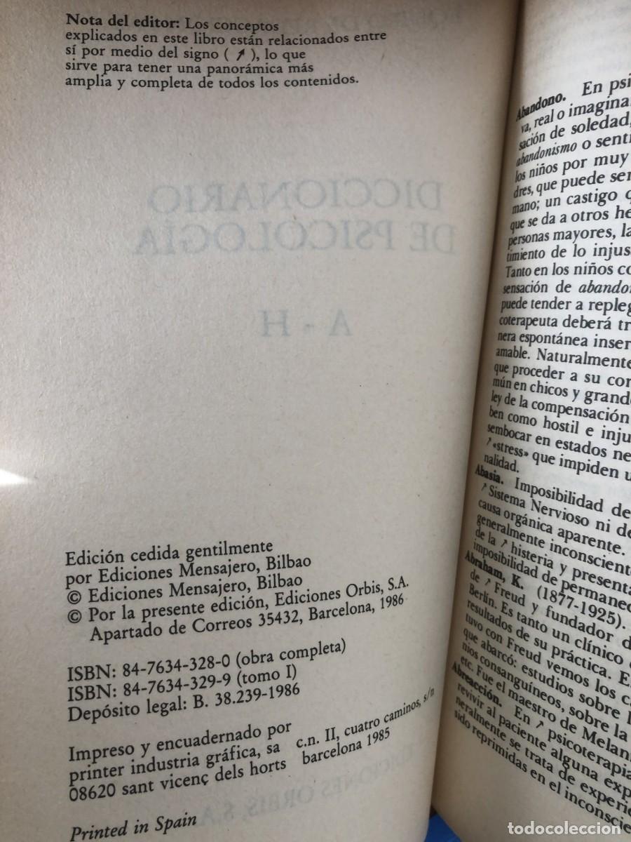 Libros: Libros diccionario de Psicolog&iacute;a - 1986 - Foto 3
