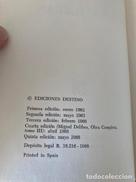 Libros: LAS RATAS - Miguel Delibes. 5A Edici&oacute;n 1968 - Foto 2