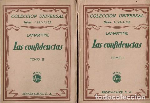 Libros: LAS CONFIDENCIAS (2 TOMOS) - LAMARTINE - Foto 1