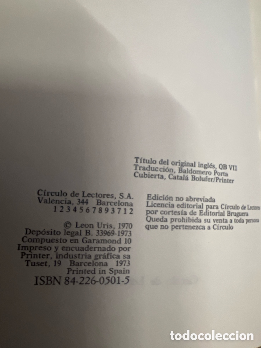 Libros: T2/B2/105. QB VII: Uris, Leon: C&iacute;rculo de Lectores..- Uris, Leon - Foto 3