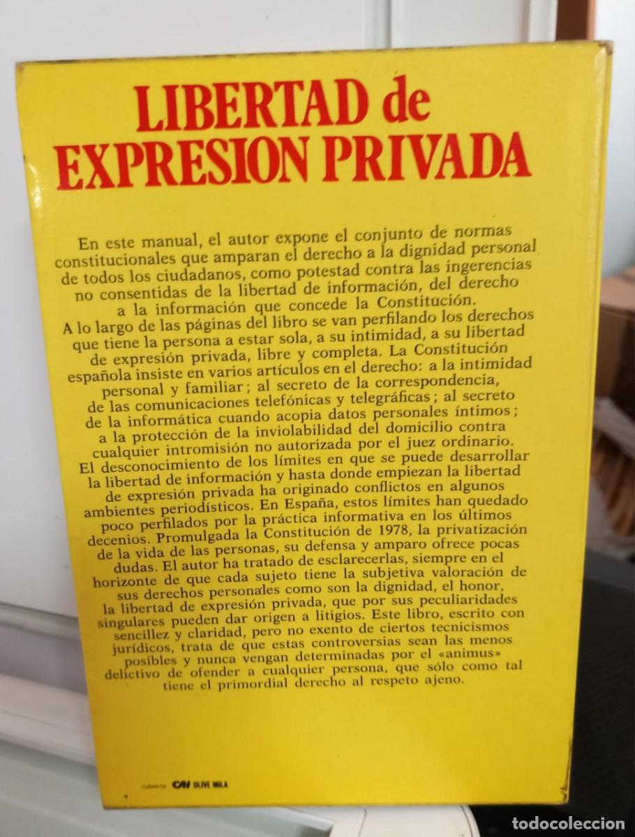 Libros: Libertad de expresi&oacute;n privada. - MOLINERO, C&eacute;sar: - Foto 2